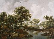 Meindert Hobbema A Wooded Landscape painting